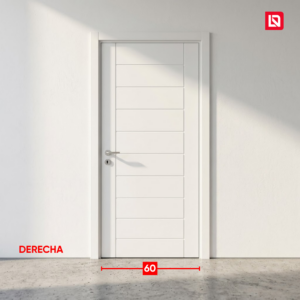 Puerta Gromanti Sofía 60 cm derecha chapa T10 fondo blanco Leffler-Dietz