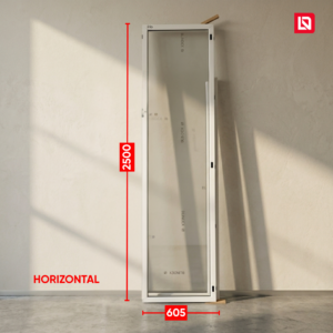 Paño fijo blanco 2500 x 605 con vidrio laminado – Línea Módena