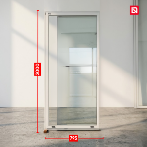 Paño fijo blanco 795 x 2000 con vidrio laminado línea Módena Leffler-Dietz