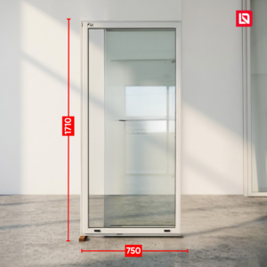 Paño fijo blanco 750 x 1710 con vidrio laminado línea Módena Leffler-Dietz